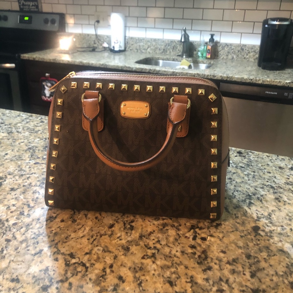 Brown Michael Kors purse with studs